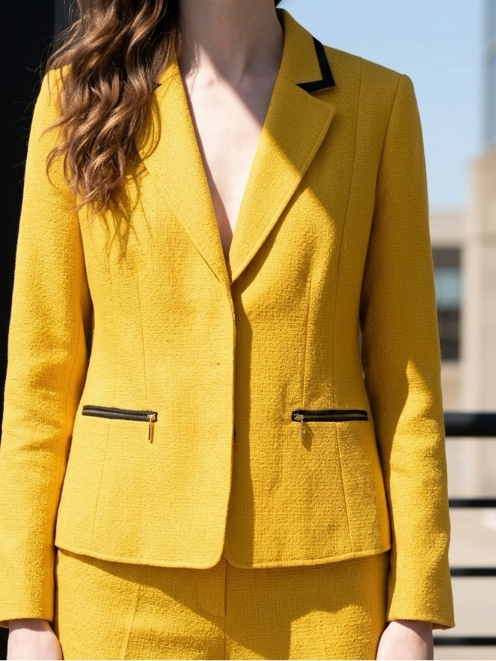 Tahari Arthur Levine yellow blazer 14. Beautiful power suit Blazer - Picture 4 of 4